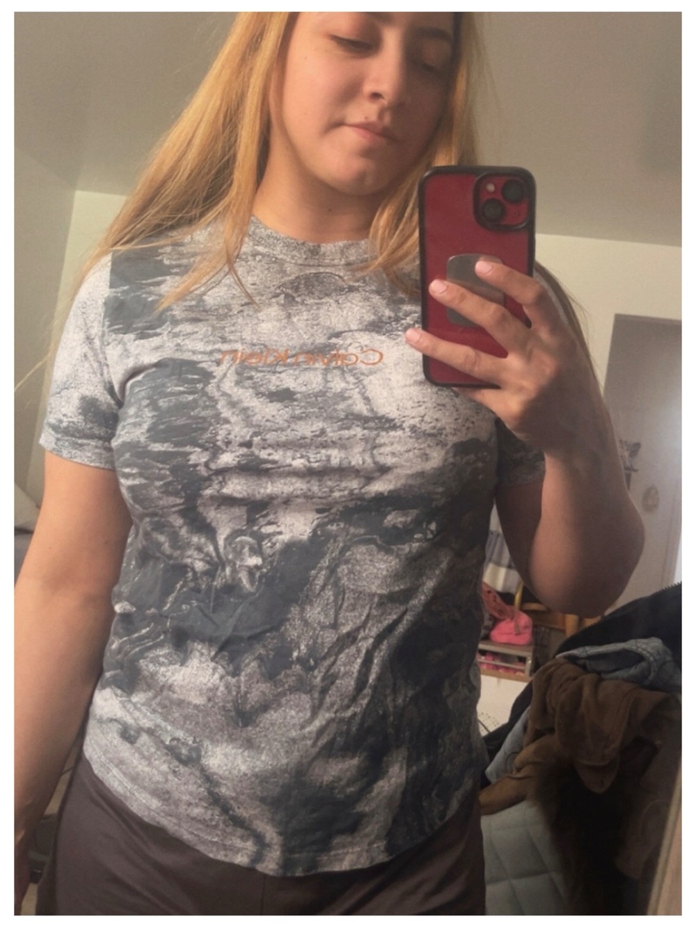 Calvin Klein Marble Gray Shirt Size Medium